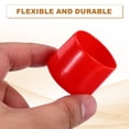 thumbnail image 3 of Uxcell 8Pcs Tapones de Silicona, 33mm(1 5/16") ID32mm(1 1/4") Altura Protectores de Rosca Redondos Flexibles para Tornillos, Cubiertas para Perros de Tubo de Metal, Rojo, 3 of 7