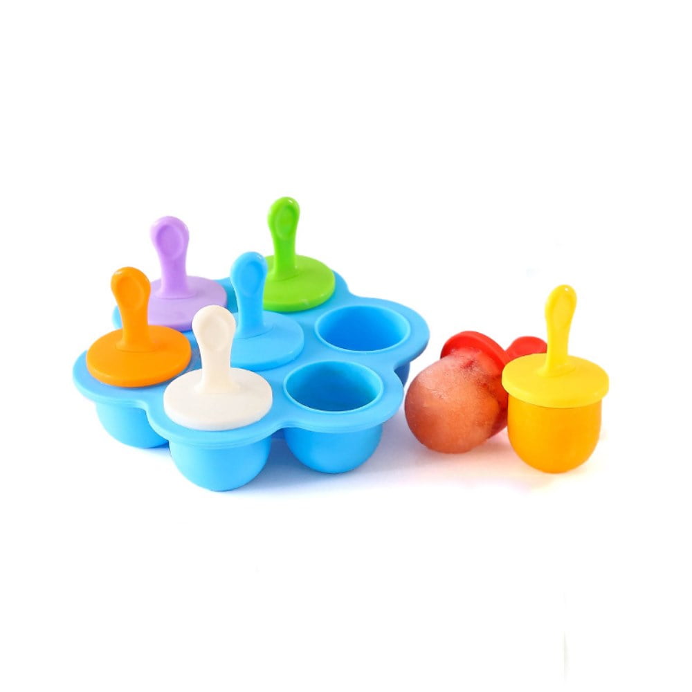 Latady Popsicle Molds Mini 7cavity Ice Pop Molds Food Grade Baby