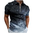 thumbnail image 3 of YDLCAFD Men's 3D Digital Print Galaxy Short Sleeve Po Lo Shirt, 3 of 5