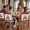 thumbnail image 5 of Merry Christmas Chair Covers Set of 1 Red Xmas Trucks Gnome Pine Tree Snow Linen Chair Back Covers Stretch Removable Washable Slipcovers Protector for Dining Room Kitchen Party Decor, 5 of 5