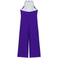 thumbnail image 4 of TiaoBug Kids Girls Dance Costume One Piece Tuxedo Jumpsuit Bodysuit Latin Jazz Modern Dancewear Purple 8, 4 of 5