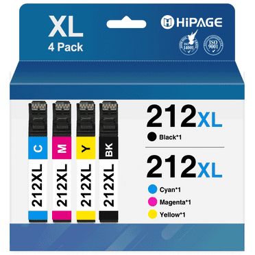 212 Ink Compatible for Epson 212 Ink for 212XL Ink Cartridge for Epson XP-4100 XP-4105 WF-2830 WF-2850 (Black Cyan Magenta Yellow, 4 Pack)