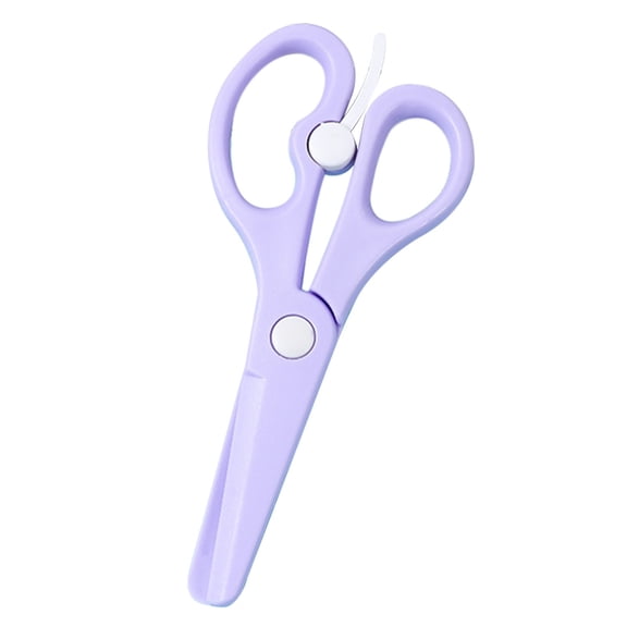 Safety Scissors for Paper Cutting Manual Craft Scissors Non-Slip Handles Plastic Scissors for Safe Use Spring Return Function Rounded Head Design 5.31x2.36in