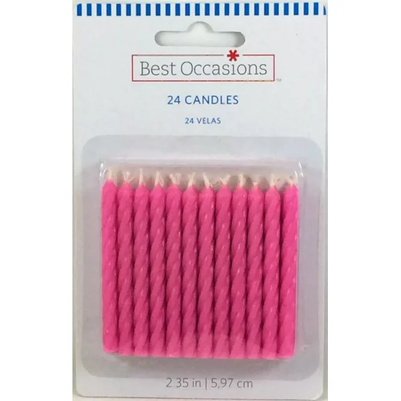 Best Occasions 24 Pack Pink Celebration Candles