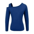 thumbnail image 6 of ZQGJB Womens Cutout Tops Trendy Sexy Long Sleeve Shirts Trendy Basic Solid Color Slim Fit Athletic Tees 2025 Fall Fashion Going Out Tshirts Clothes Blue XXL, 6 of 6
