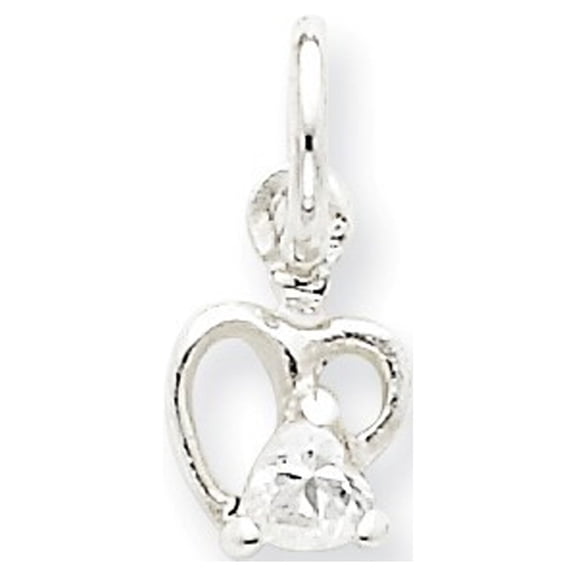 Sterling Silver Rhodium-plated Script Letter E Initial Charm Q-QC5082E