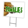 TAMALES 18"x24" Yard Sign & Stake | Advertise Your Business | Stake Included Image On Front Only | Made in The USA