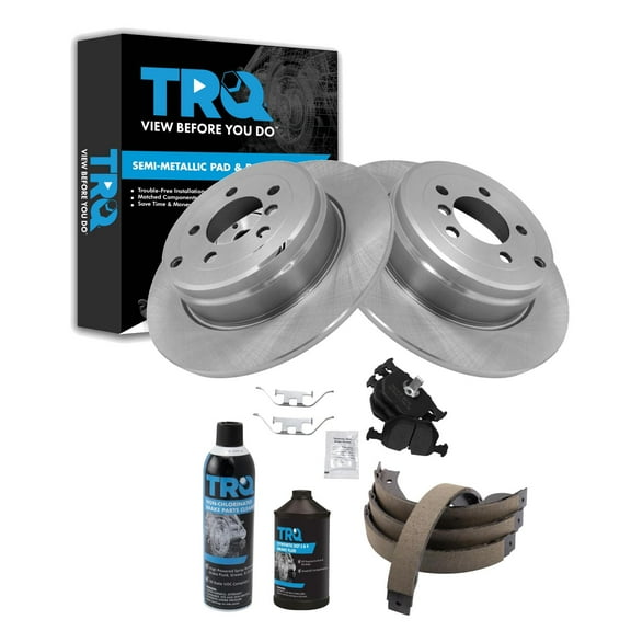 TRQ Rear Brake Pad & Rotor Kit BKA42556 Fits Select 2003-2005 Land Rover Range Rover