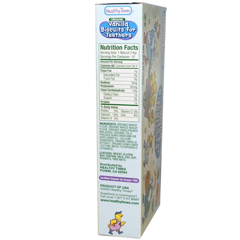Healthy Times Organic Biscuits For Teethers Vanilla Case of 12