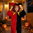 thumbnail image 4 of YunPes Unisex Clown Onesies Boys Girls Soft Plush Zipper Hooded Jumpsuit Funny Horns Ears Halloween Holiday Party Wear Fall Winter Warm Loungewear, 4 of 5