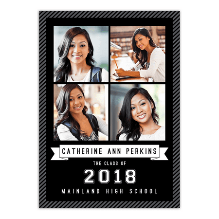 Graduation Name Cards - Striped Spirit Graduation Announcement