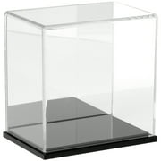Plymor Clear Acrylic Display Case with Black Base (Mirror Back), 6" W x 4" D x 6" H