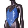 thumbnail image 4 of Women Summer Tops Women Sexy Nightclub Party Performance Neck Suspender Backless Sexy Top Corset Top Camisole Pack Little Sequin Indoor Crop Tops Exercise Clothes Teen Girls Undershirt Blue XS, 4 of 5