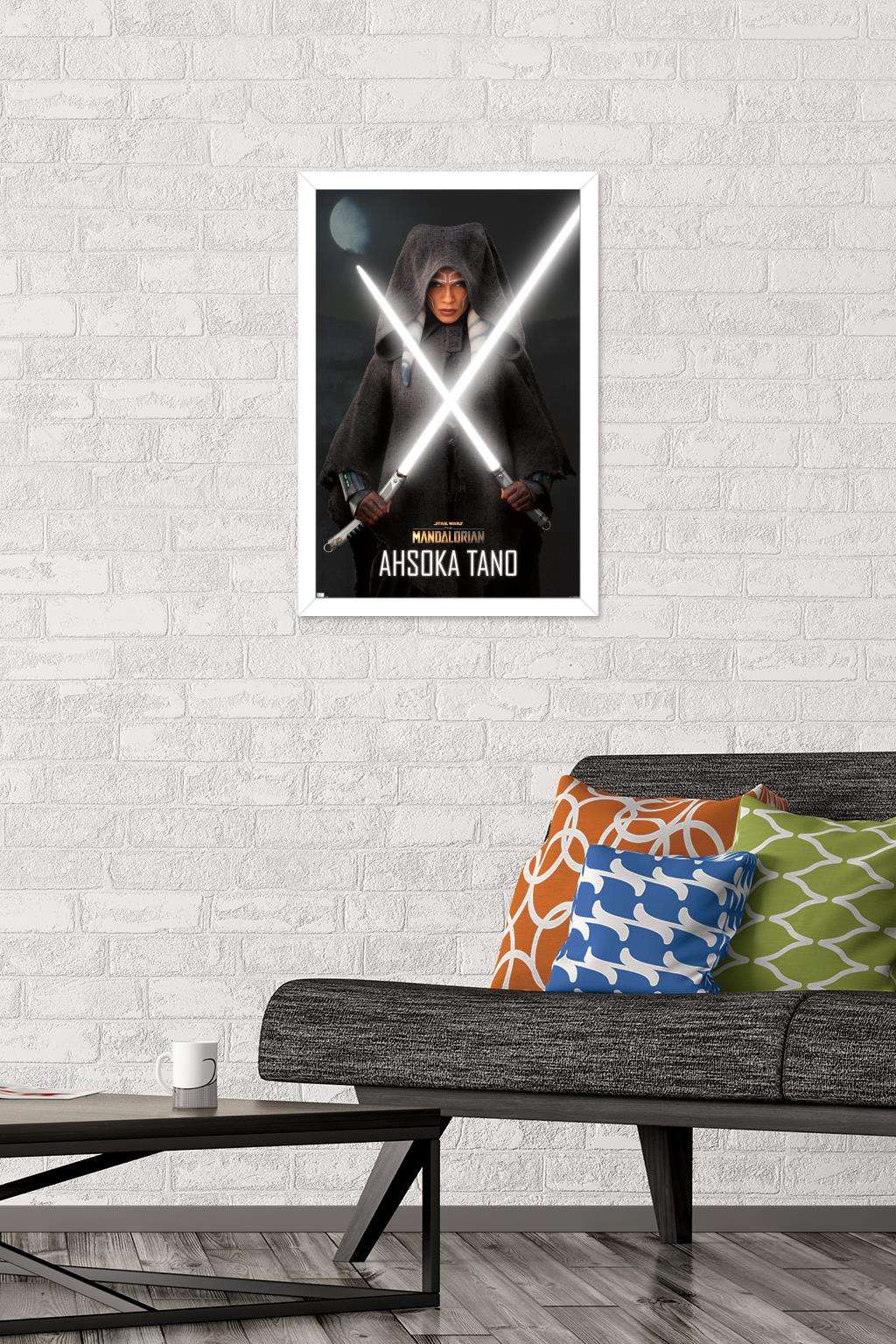 Star Wars The Mandalorian Season 2 - Ahsoka Lightsabers Wall Poster, 14.725" x 22.375", Framed