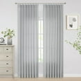 thumbnail image 2 of Gray Pinch Pleated Semi Sheer Curtains Textured Light Filtering Window Curtains 63 inches for Living Room Bedroom Silver Grey Pinch Pleat Drapes with Hooks Back Tabs 2 Panels 40" Wx63 L, 2 of 15