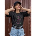 thumbnail image 2 of Flowers In Embroidery Style T-Shirt Women -SPIdeals Designs, Female 5X-Large, 2 of 4