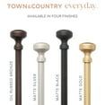 thumbnail image 7 of TOWN & COUNTRY EVERYDAY Modern Rounded Cap Single Indoor Curtain Rod and Finial Set, Easy Install Wall Mount, Matte Gold, Adjustable 36”-72”, 7 of 7