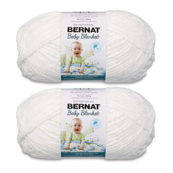 Bernat® Baby blanket™ #6 Super Bulky Polyester Yarn, White 10.5oz/300g 220 Yards (2pk)