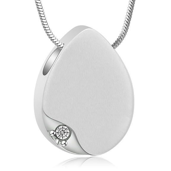 Personalized Frosted Teardrop Urn Necklace for Ashes Teardrop Keepsake Ashes Necklace Urn Pendant Cremation Memorial Jewelry