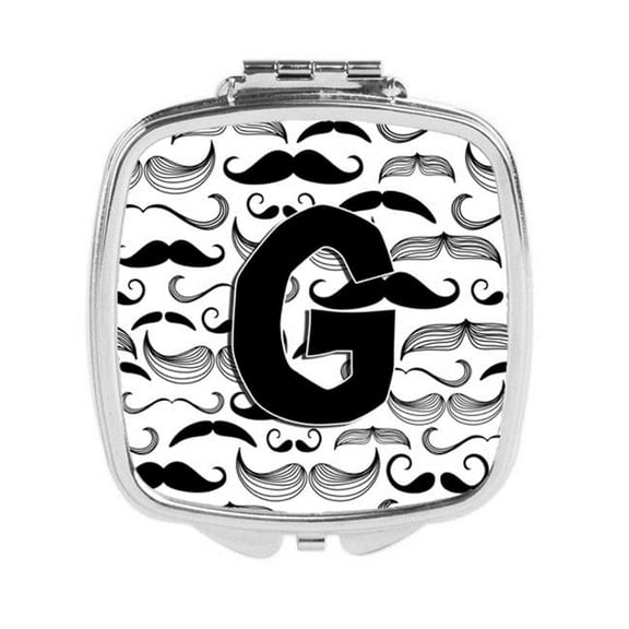 Letter G Moustache Initial Compact Mirror
