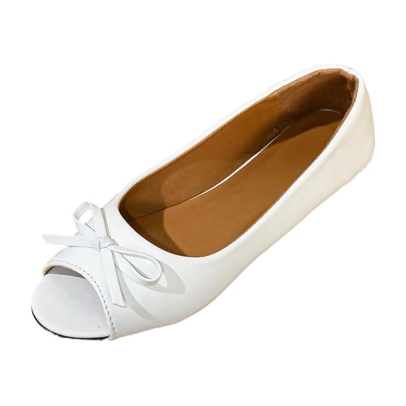 Hurxie Cloud Ballet Flats for Women Shoes - Genuine Leather Insole and Lightweight Mary Jane Flats - Non-Slip and Comfortable Womens Shoes White 7