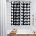 thumbnail image 3 of 2 Pcs Buffalo Plaid Tier Curtain, Gingham Rod Pocket Print Checkered Small Curtain, 3 of 6
