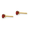 thumbnail image 2 of Real 14kt Yellow Gold Madi K Round Garnet 3mm Post Earrings; for Adults and Teens; for Women and Men, 2 of 3