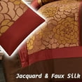 thumbnail image 3 of Nanshing Sibyl 7 Piece Luxury Floral Bedding Comforter Set, Red/Brown, King, 3 of 11
