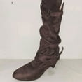thumbnail image 3 of Mostsola Womens Mid Calf Boots Slouchy Fashion Strappy Low Heel Pull on Suede Fall Booties, 3 of 5