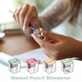 thumbnail image 5 of Uxcell Manual Pencil Sharpener, 4Pcs Dual Hole Pencil Sharpener Square Colored Compact Handheld for Standard Large Size Office Home Supplies, Green, 5 of 6