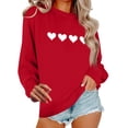 thumbnail image 2 of NexTorq Love Sweatshirt - Valentines Sweatshirts for Women,Cute Love Heart Graphic Plus Size Shirts Long Sleeve Crewneck Pullover Tops K5-Red XXL, 2 of 7