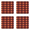 thumbnail image 1 of Geometric Coaster Set of 4, Autumn Colors Retro Style Argyle Pattern Classical Old Fashion Scottish Irish, Square Hardboard Gloss Coasters, Standard Size, Multicolor, by Ambesonne, 1 of 2