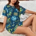 thumbnail image 5 of Yiaed Dump Truck Print Short Sleeve Pajama Sets for Women Casual Crew Neck 2 Piece Lounge Sets Women's Short-Sleeved Pajama-Medium, 5 of 5