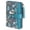 Bunny Blue, variant on Women’s RFID Blocking Wallet Mushroom Print Leather Card Holder with ID Window and Zipper Coin Pocket