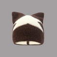 thumbnail image 2 of Cat Ear Knit Beanie Five Point Star Adult Winter Warm Slouchy Cap, 2 of 3