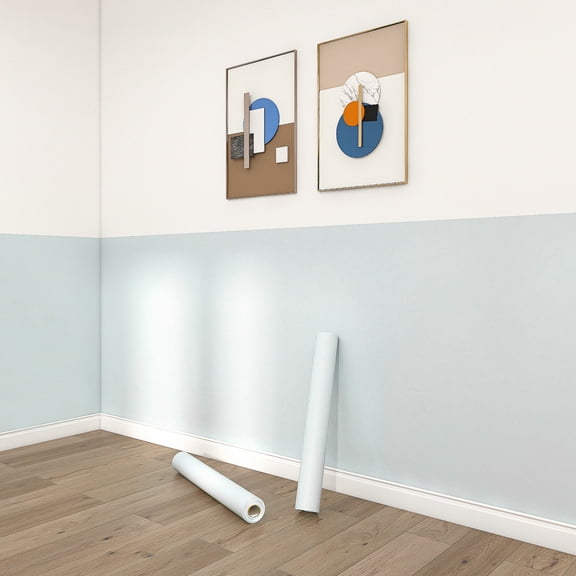 Namzi Stick Wallpaper 2 Yards Self-Adhesive for Cabinets, Drawer Liner, Kitchen Bedroom Wall Stickers, Easy Peel Stick Renovation,Light Blue