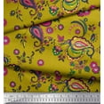 thumbnail image 2 of Soimoi Rayon Crepe Fabric Floral & Paisley Print Fabric by the Yard 46 Inch Wide, 2 of 5