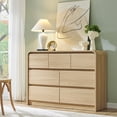 thumbnail image 4 of wow97e Modern Dressers for Bedroom, 47" Wide Wooden 7 Drawers & Chests of Drawers w/Curved Profile Design, Mid Century Vertical Dresser w/Natural Texture for Bedroom, Living Room, 4 of 7