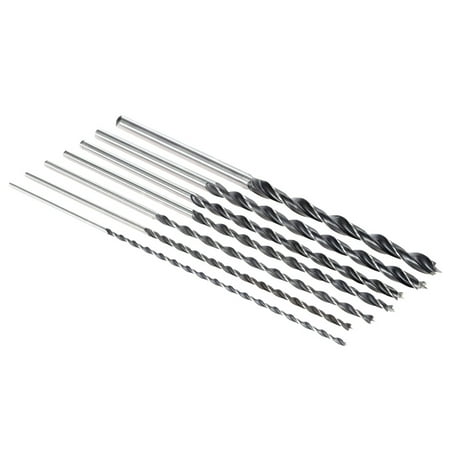 Extra Long Drill Bits For Wood 7pcs/set 300mm Extra Long Brad Point High-carbon Steel Wood Drill Bit Set Three Point Woodworking Drill ()