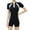 Black2, variant on dazeni Women Long Sleeve Rash Guard Boyleg Tummy Control One Piece Swimsuit Surfing Bathing Suit UPF 50 Front Zip Surf Swimwear Black2 XX-Large