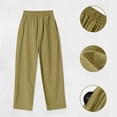 thumbnail image 6 of Kids Lightweight Loose Straight Pants, Boys Drawstring Waist Breathable Casual School Trousers for Outdoor Sports Green 13-14Y, 6 of 8