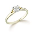 thumbnail image 1 of 9K Yellow Gold Split Shoulder 4 Claw Setting 0.35Ct Certified Solitaire Diamond Engagement Ring, 1 of 1