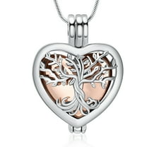 Cremation Jewelry Heart Urn Necklaces for Ashes for Women Flower Memorial Mini Keepsake Ashes Hollow Pendant