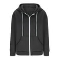 thumbnail image 6 of IROINNID Hoodie Jacket for Women Zipper Closure Hooded Jacket Drawstring Tops Long Sleeve Solid Plain Basic Casual Jacket,Dark Gray, 6 of 6