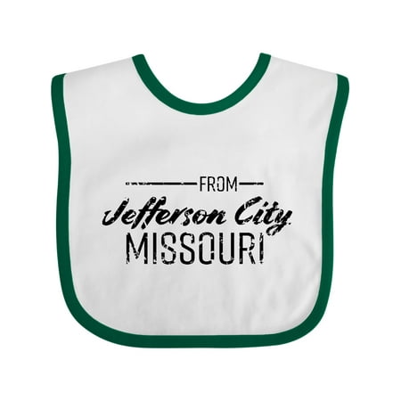 

Inktastic From Jefferson City Missouri in Black Distressed Text Gift Baby Boy or Baby Girl Bib