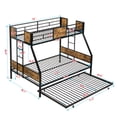 thumbnail image 4 of Jopath Bunk Bed Twin over Full with Trundle, Bunk Bed Frame with 2 Side Ladder and Guardrails Metal Bunk Bed for Teens Adults Black & Brown, 4 of 9
