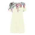 thumbnail image 4 of Sakmal Mid-Length Summer Dresses for Women Under $10 Crew Neck Basic Floral Loose Fit Short Sleeve Sundress, 4 of 5