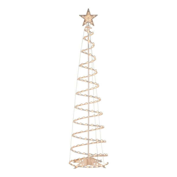 Holiday Time Prelit Spiral Christmas Tree 6 ft, Clear Lights