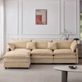 thumbnail image 3 of LUCKHAO 105" Modular L-Shaped Sectional Sofa, 3 Seater with Ottoman, Chenille Fabric Cloud Couch with Solid Wood Frame, 3 of 6