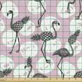 thumbnail image 2 of Ambesonne Flamingo Fabric by the Yard Upholstery, Modern Exotic Birds, 5 Yards, Pale Blue Charcoal Grey, 2 of 5
